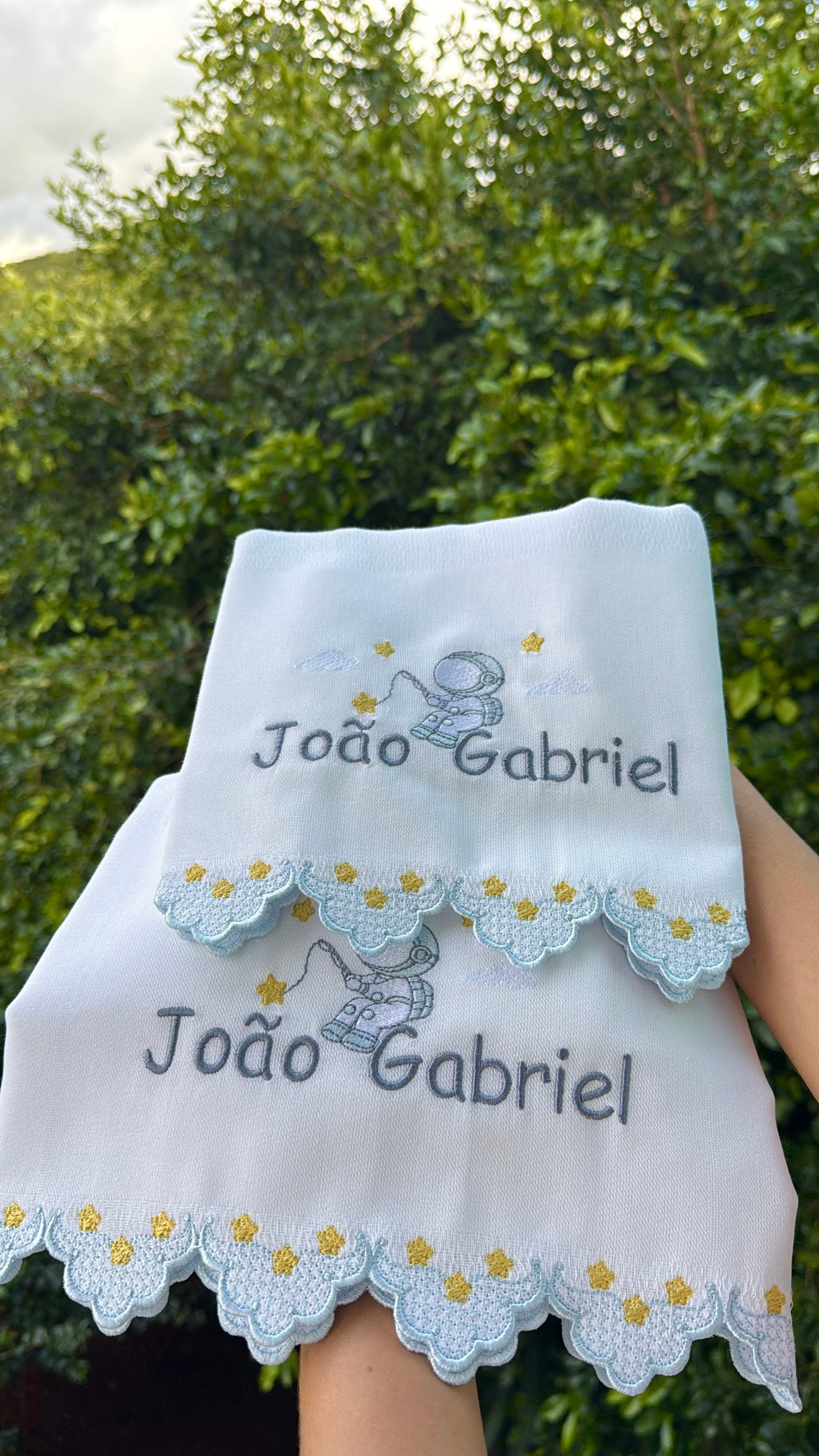 Kit Fraldas Bordadas Sonho nas Estrelas