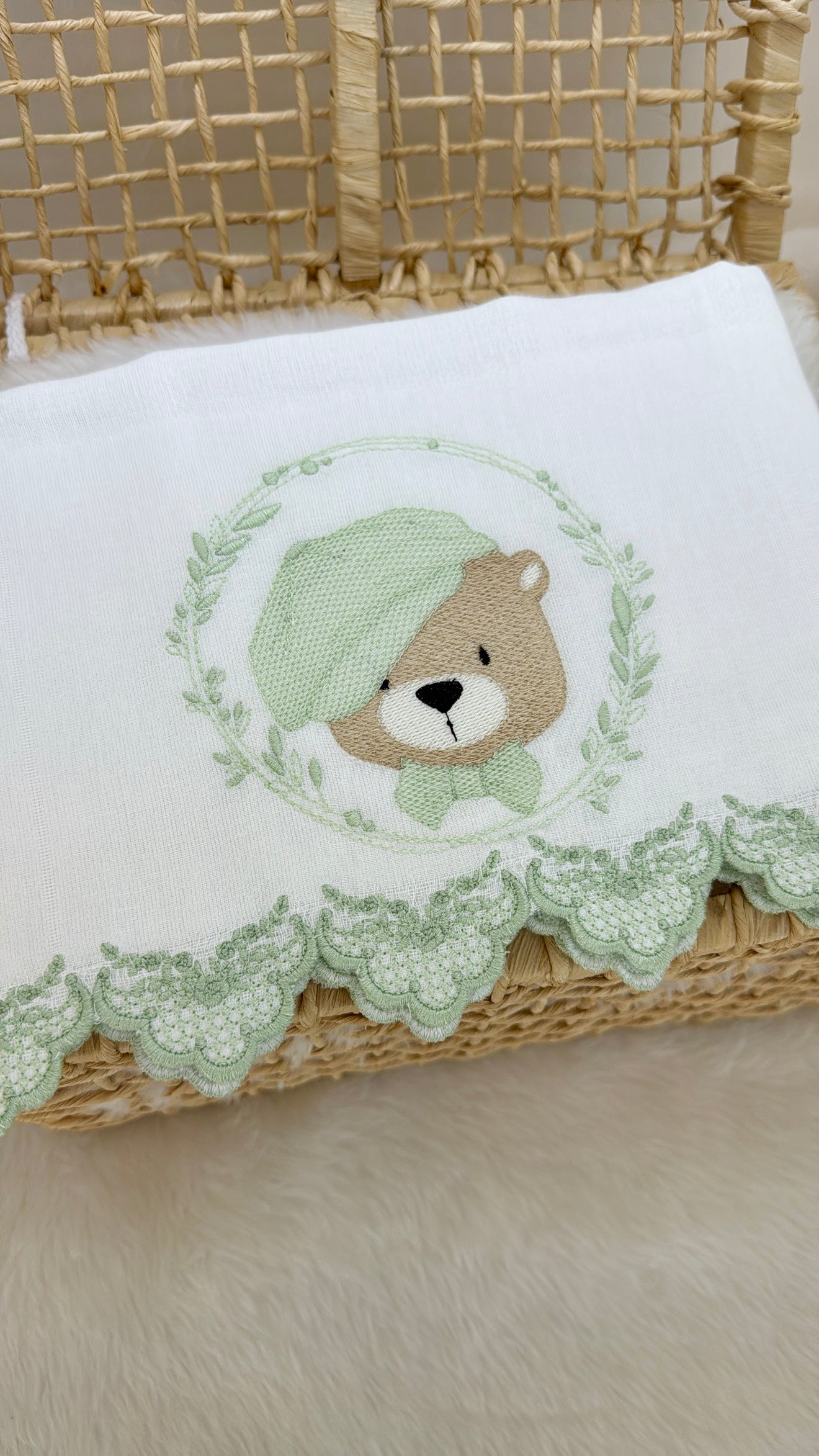 Kit Fraldas Bordadas Urso Real