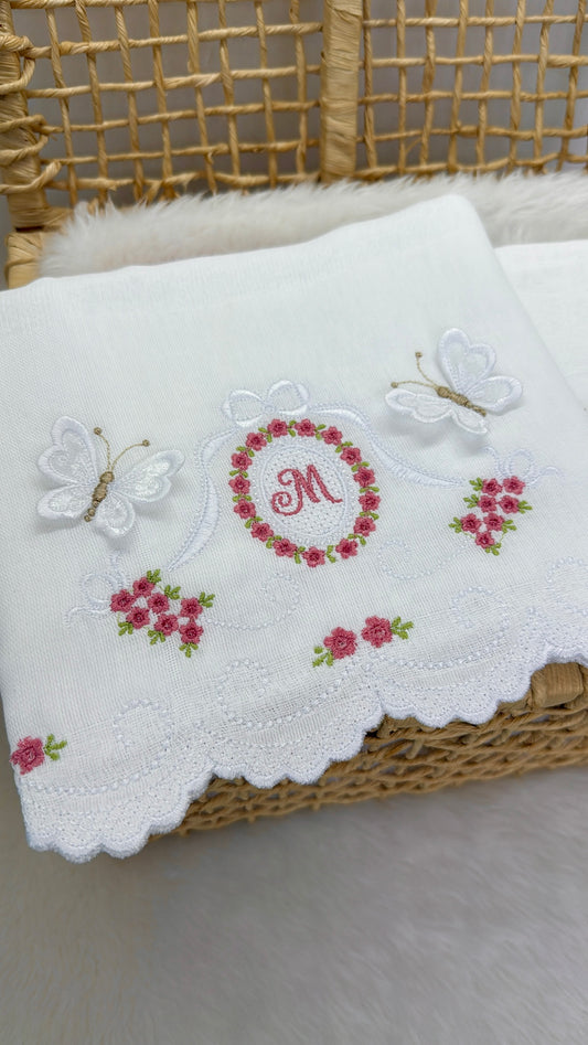 Kit Fraldas Bordadas Brasão Royale Farfalla Rubi