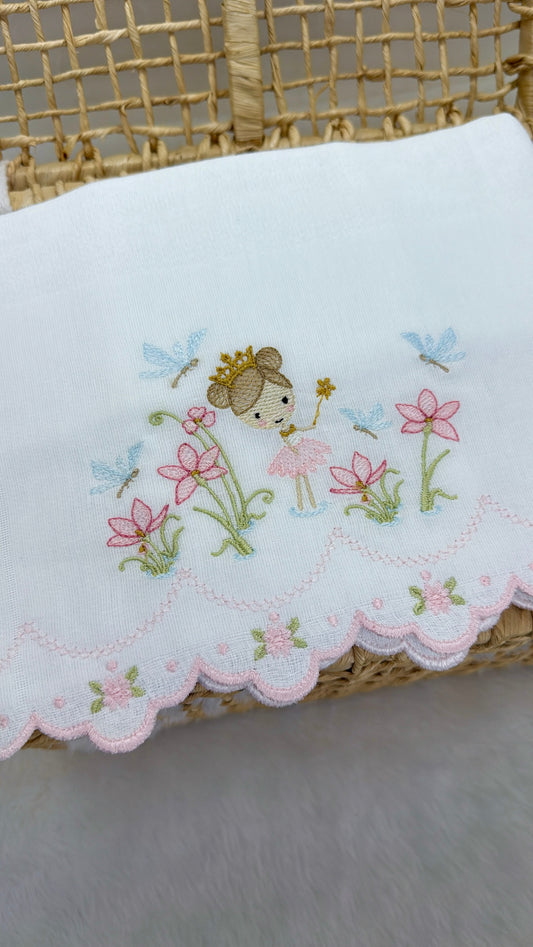 Kit 3 Fraldas Bordadas Jardim Encantado