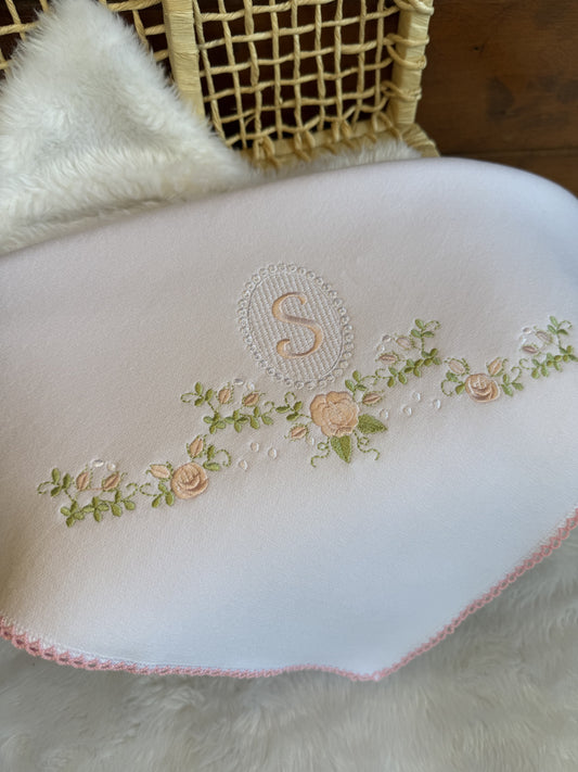 Manta Cueiro Brasão Floral