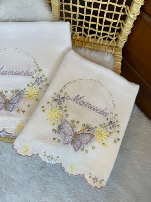 Fralda Ombro Guirlanda e Borboleta