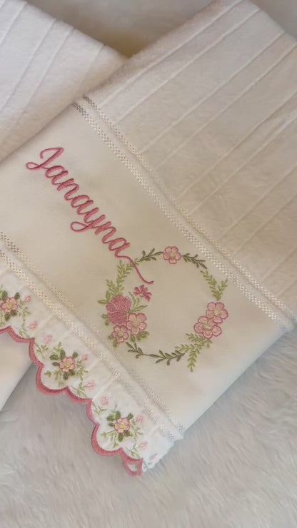 Kit de Toalhas Casal Floral